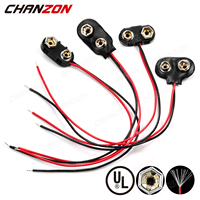 9V Battery Connector Snap Clip Power Adapter T-type I-type Dual Wire Holder Cable 9Volt 15cm Lead Socket Plug Buckle Connection