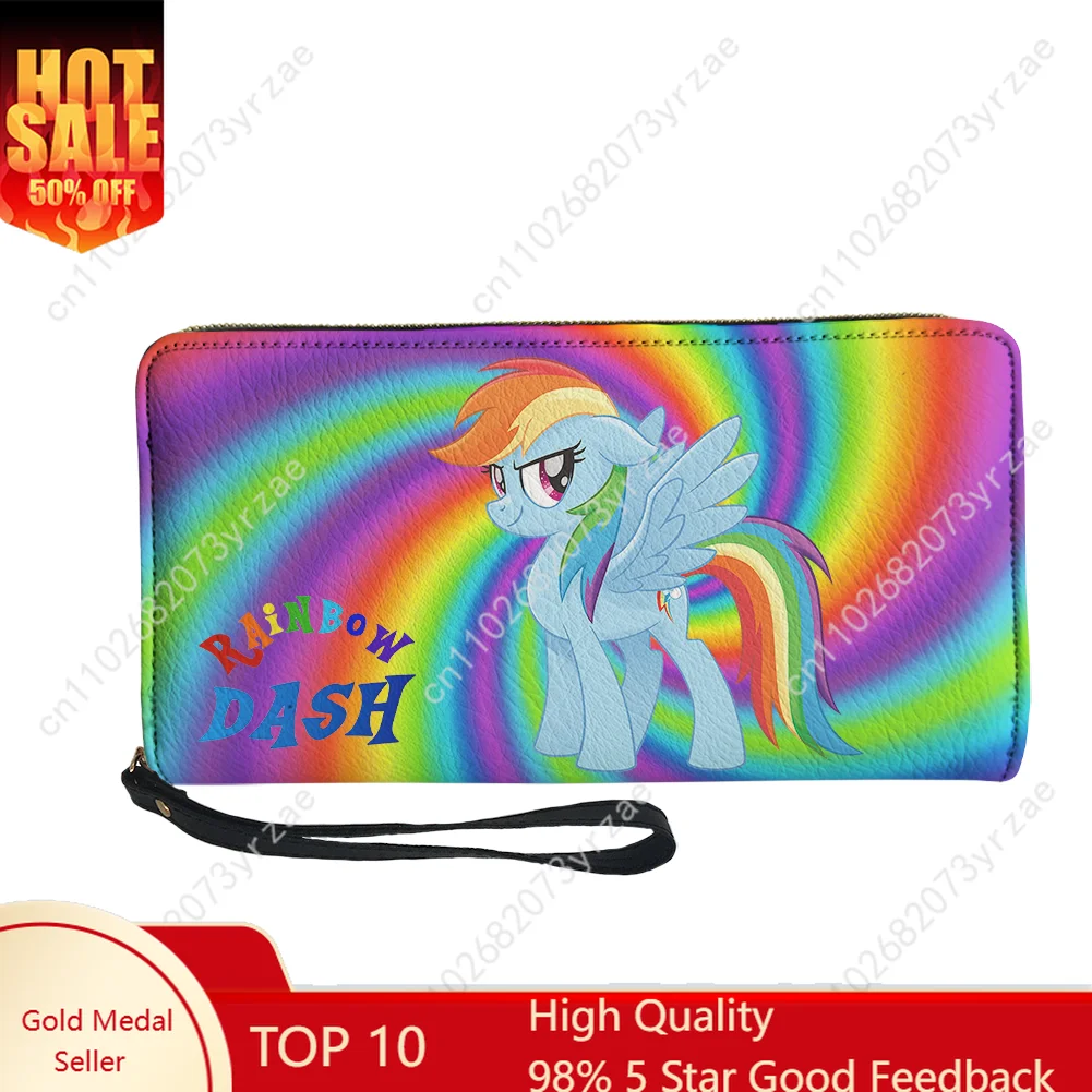 

Rainbow Dash Wallets Mens Womens Teenagers Long Zipper Wallet My Little Pony Friendship Is Magic Pocketbook Cosplay Purses