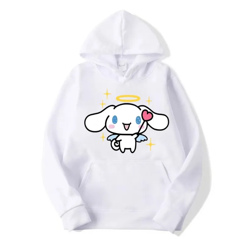 New Fashion Sanrio Women Hoodie Cinnamoroll Kuromi Family Cartoon Anime Pullover Autumn Winter Couple Sweatshirt Clothes Tops