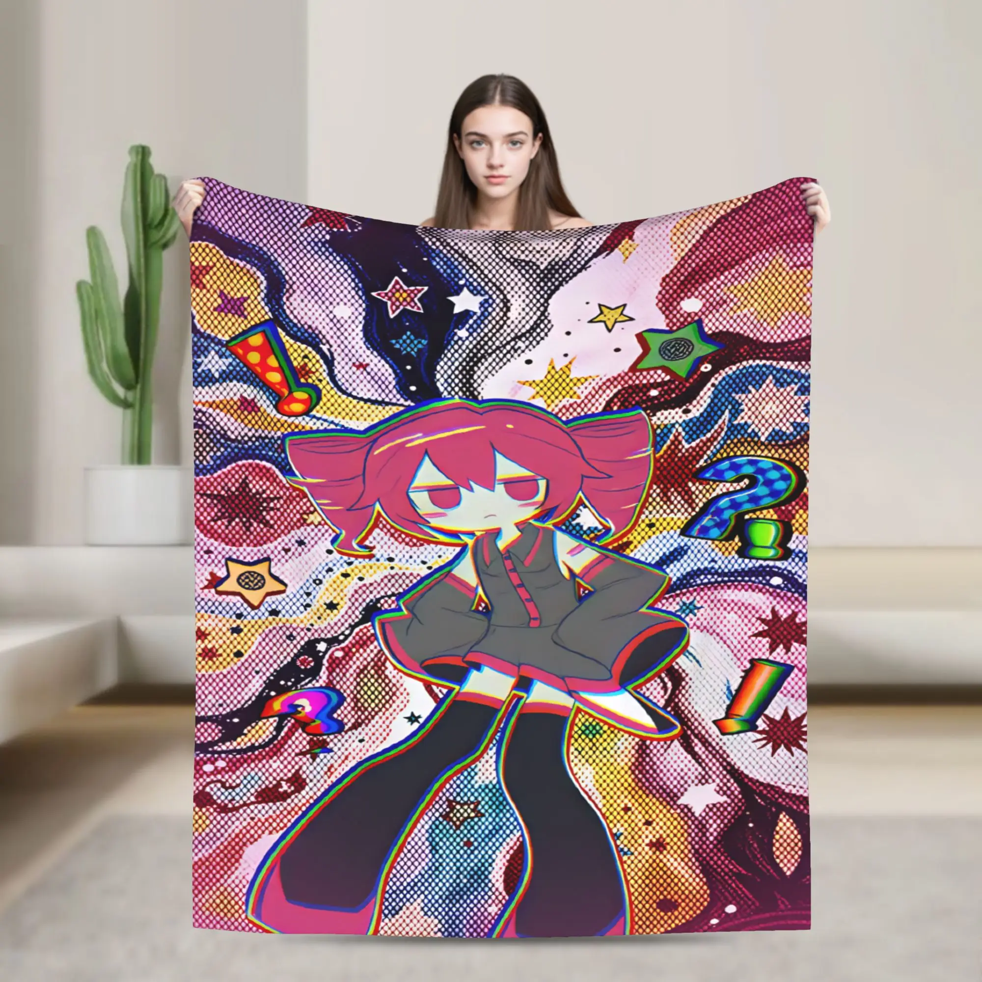 Kasane Teto Character Plush Blanket Child  Flannel Throw Blanket For Bedroom Warm Soft Custom Quality Bedspread Gift