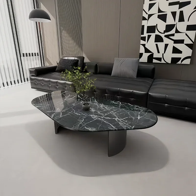 

56Marble coffee table living room small apartment household minimalist special-shaped luxury stone coffee table