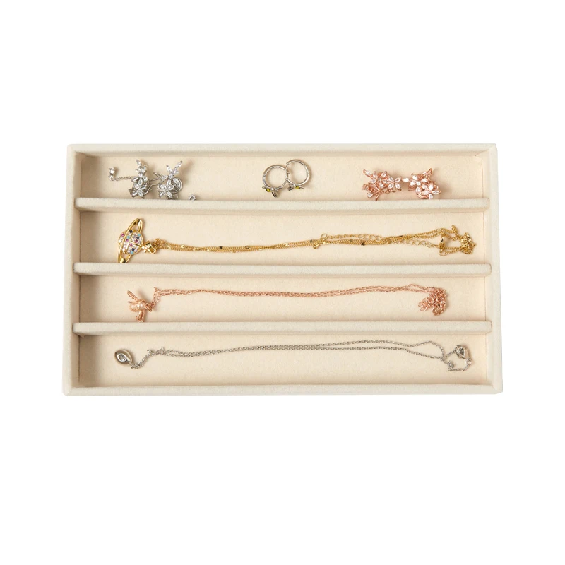 Sieraden Organizer Fluwelen Sieraden Opbergblad Display Ring Armband Ketting Opbergdoos Vitrine Lade Organizer Trays