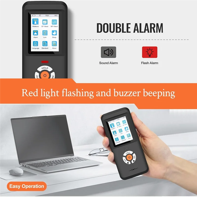 เครื่องวัดรังสีสนามแม่เหล็กไฟฟ้าแบบดิจิตอลแบบชาร์จไฟได้เครื่องตรวจจับ EMF แบบดิจิตอล LCD แบบมือถือ