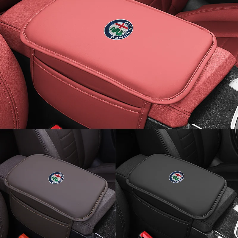 

Car Armrest Pad Center Console Arm Rest Box Cover Protective Mat For Alfa Romeo Giulietta Mito Giulia Stelvio Brera 147 ﻿156 GT
