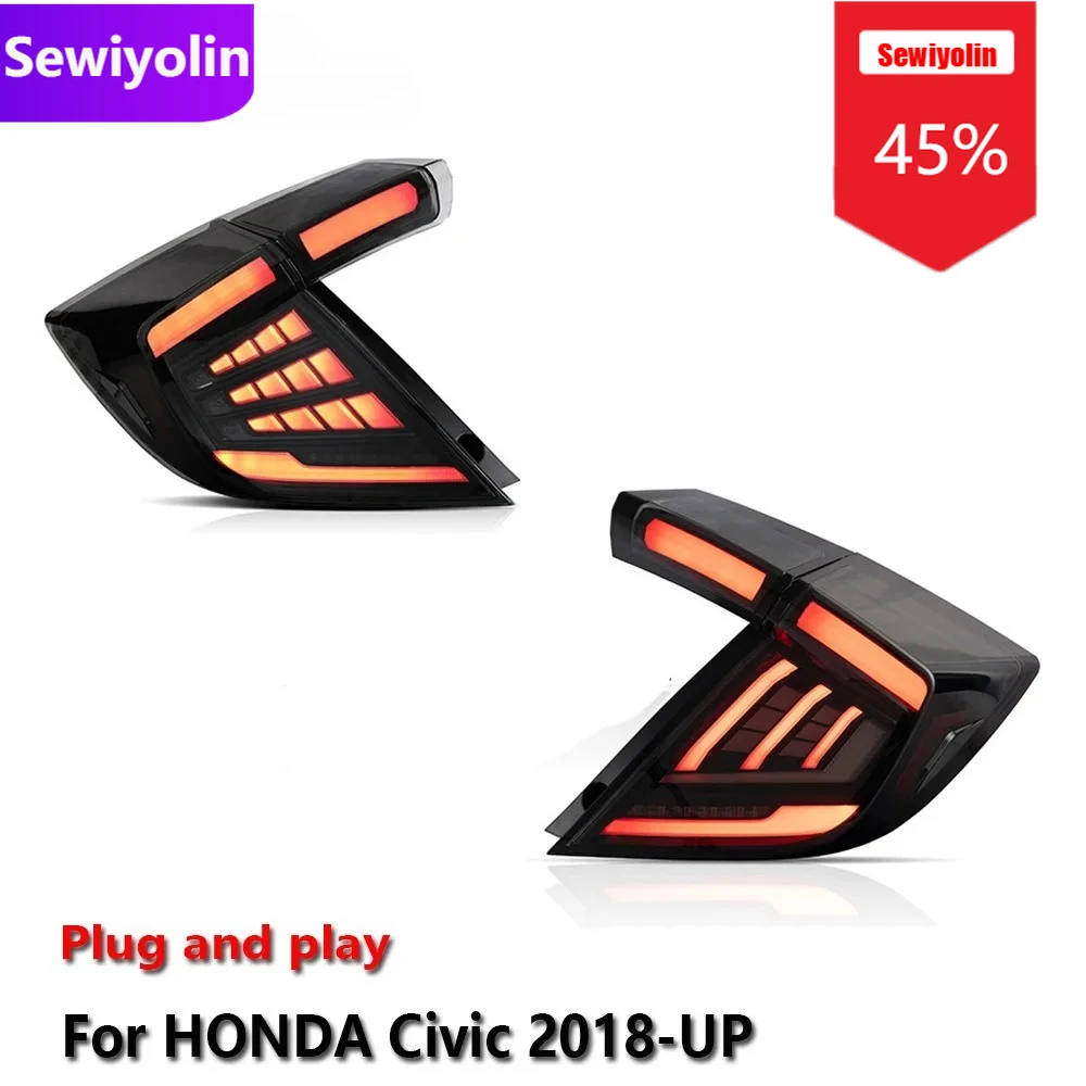 

Car DRL LED Tail Light Assemblies For HONDA Civic 2018-UP Auto Fog DRL Brake Turn Signal Lamp Plug And Play