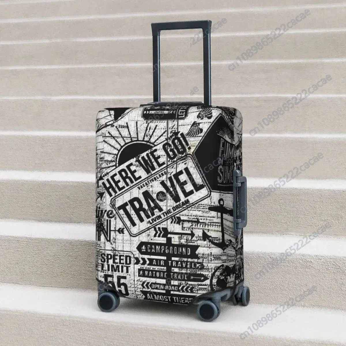 Travel Spiral Graffiti Suitcase Cover Funny Pattern Practical Business Protector Luggage Supplies Vacation Custom Made