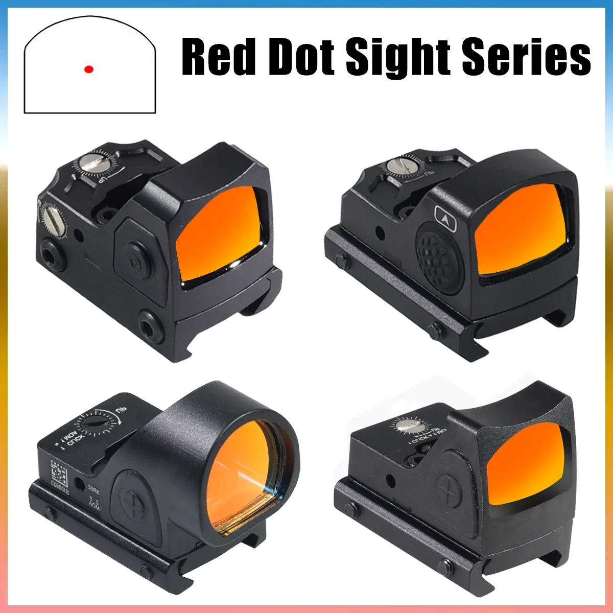 

Tactical Red Dot Sight Series Mini RifleScope Air Rifle Reflex Sights Glock Pistol Rifle Scope G17 G19 AR15 for 20mm Rail Mount