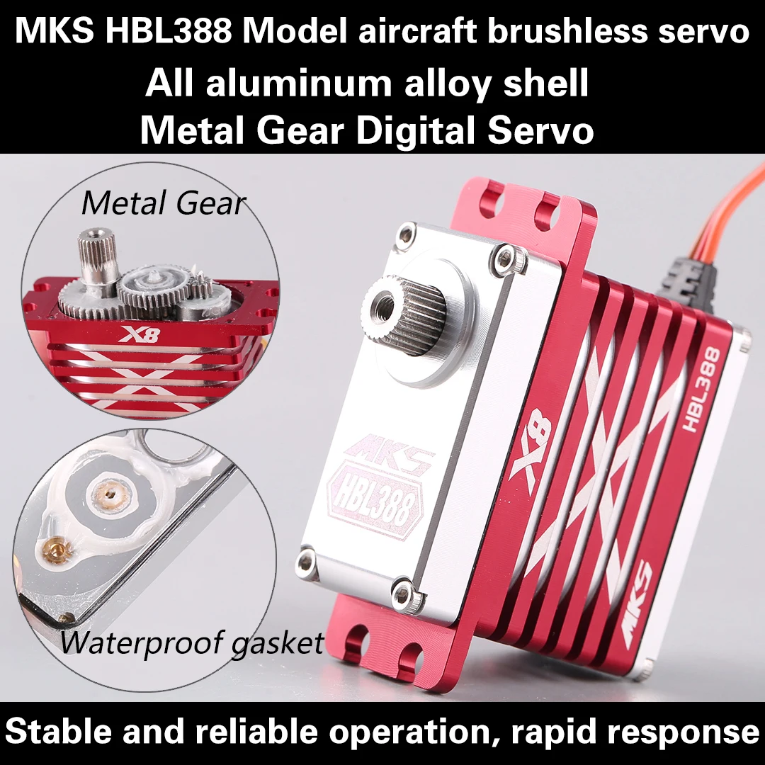 MKS HBL388 Brushless Servo Metal Gear Model Aircraft Digital Aircraft Competition Large Unmanned Aerial Vehicle Server