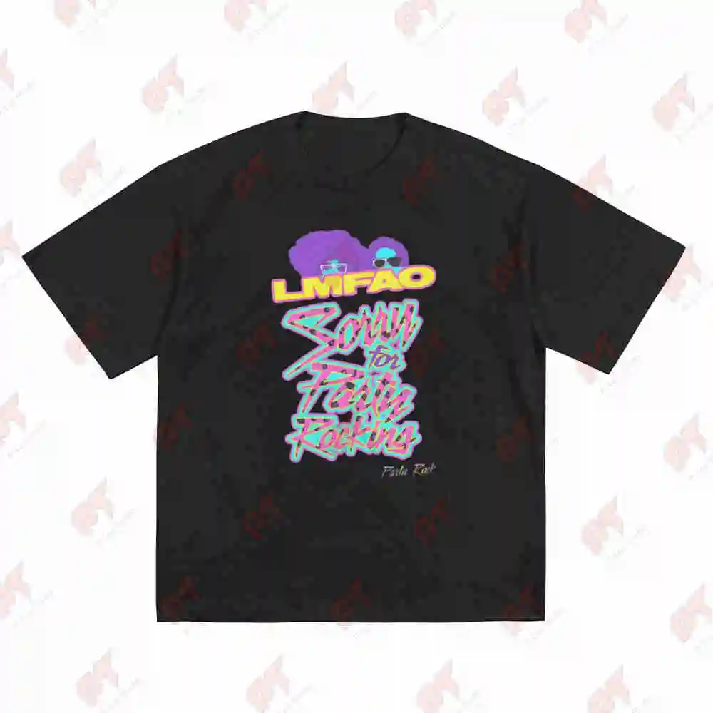 LMFAO Sorry For Party Rocking Short Sleeve Tee 100% Cotton T-Shirt