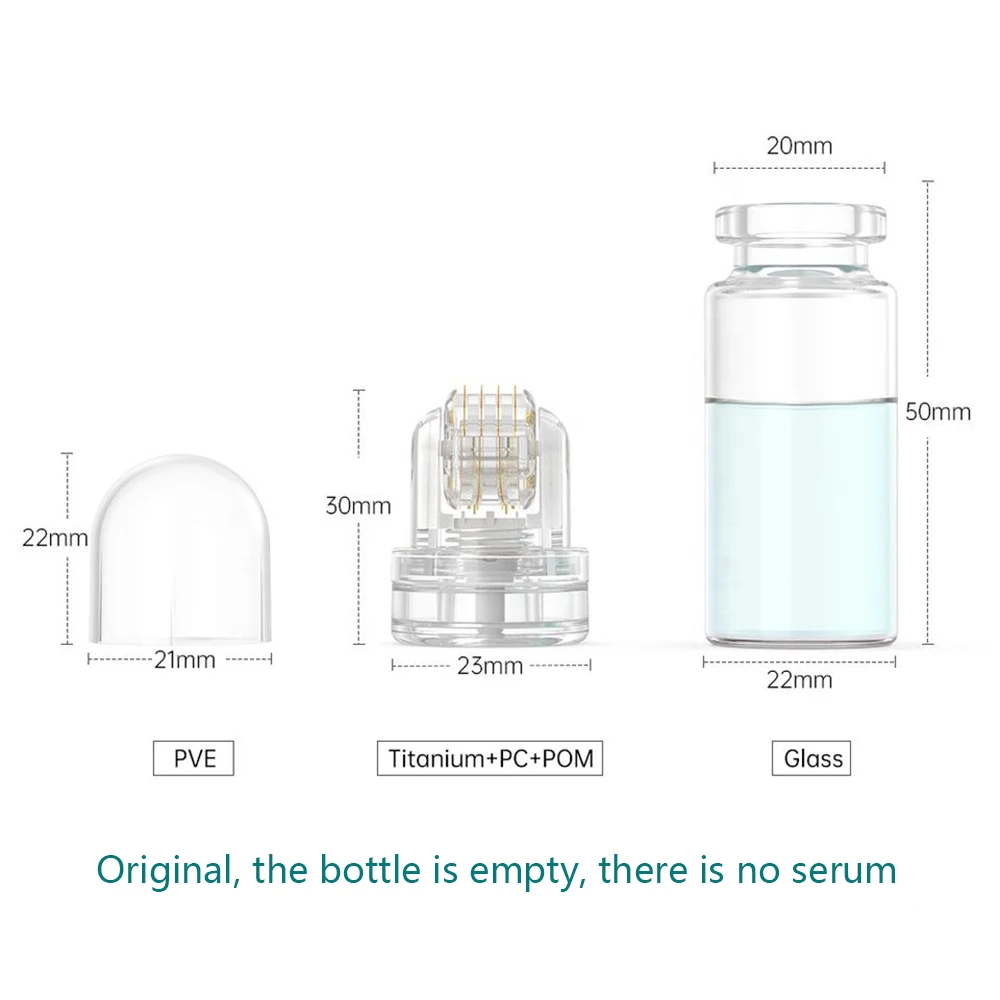 Hydra Roller HR64 Microneedling jarum Titanium, aplikator Serum perawatan kulit alat perawatan kulit untuk wajah, rambut, jenggot tanpa Serum