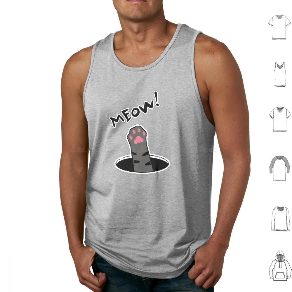 Meow! #1-7 Tank Tops Vest Sleeveless Cat Cat Foot Meow Jelly Pink Pink Jelly Pit Trap Stain Stain Cat Spot Spot Cat Cute Cutie