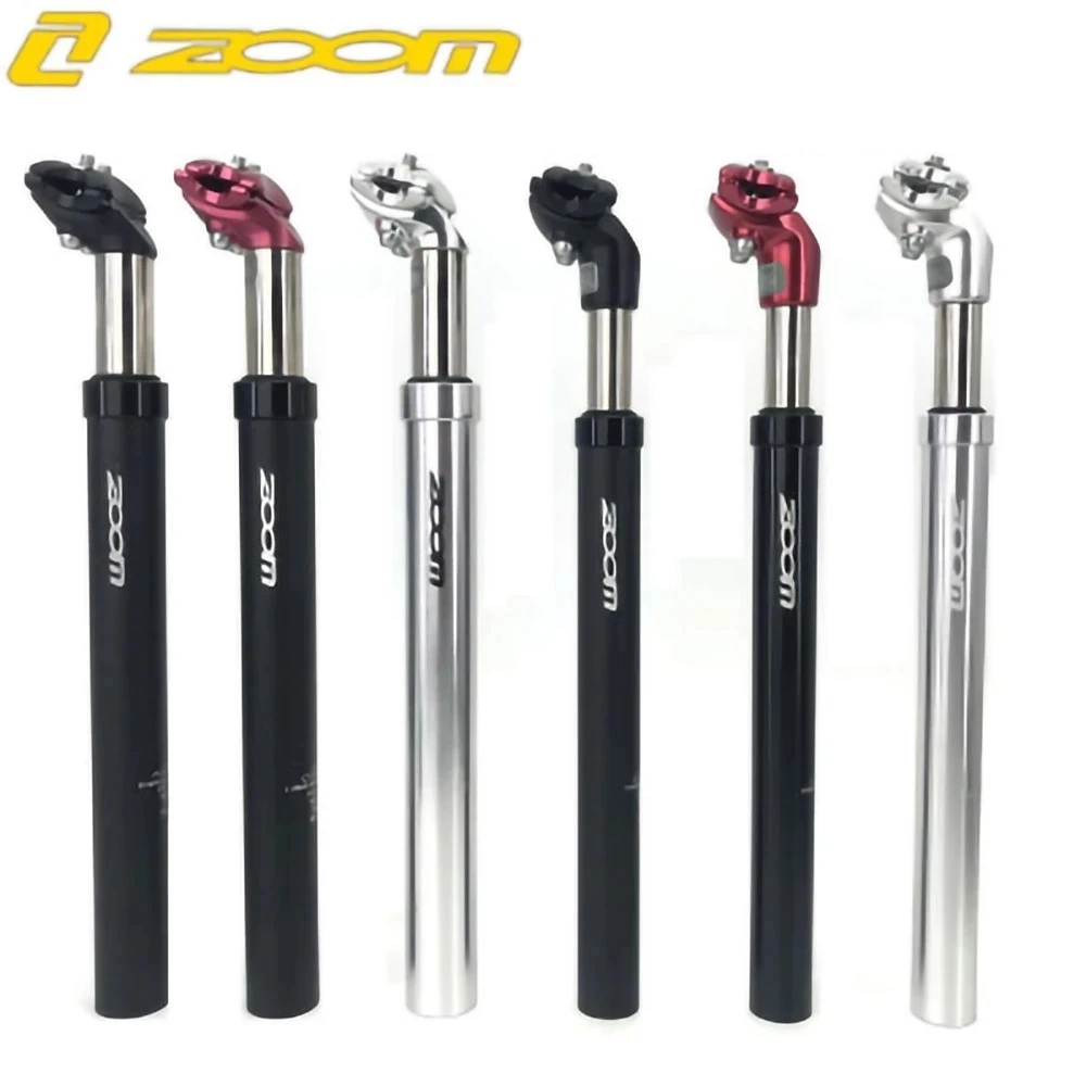 Zoom Mtb Bike Suspension Seatpost Shock Absorber Bicycle SeatPost Dropper Aluminum Shockstop Tube with Adptper Shim 27.2 31.6mm