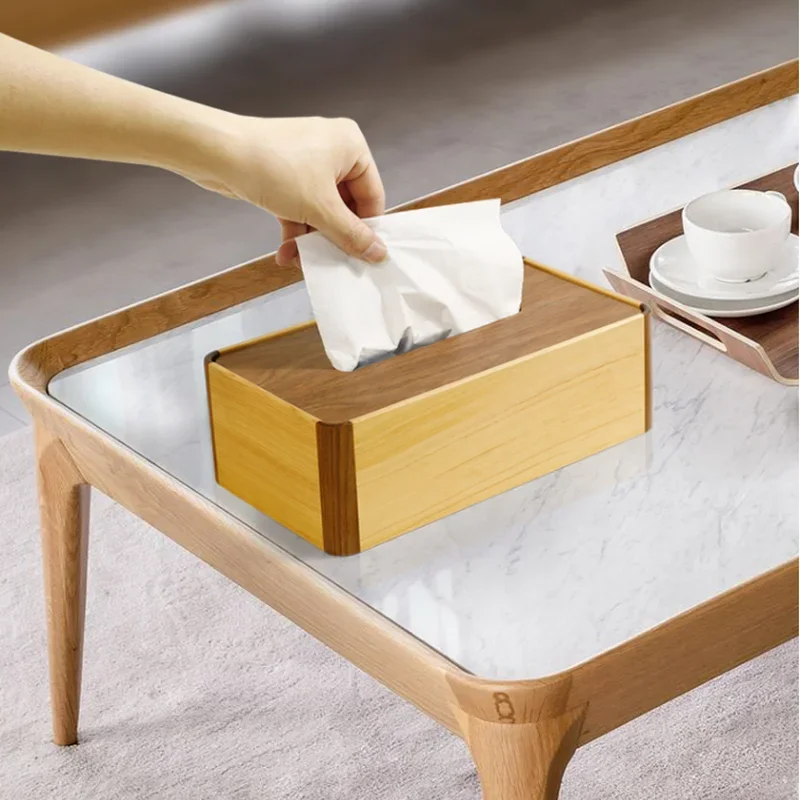 Rectangular Solid Wood Tissue Box Magnet Cover Paper Napkin Boxes Storage Organizer Towel Holder