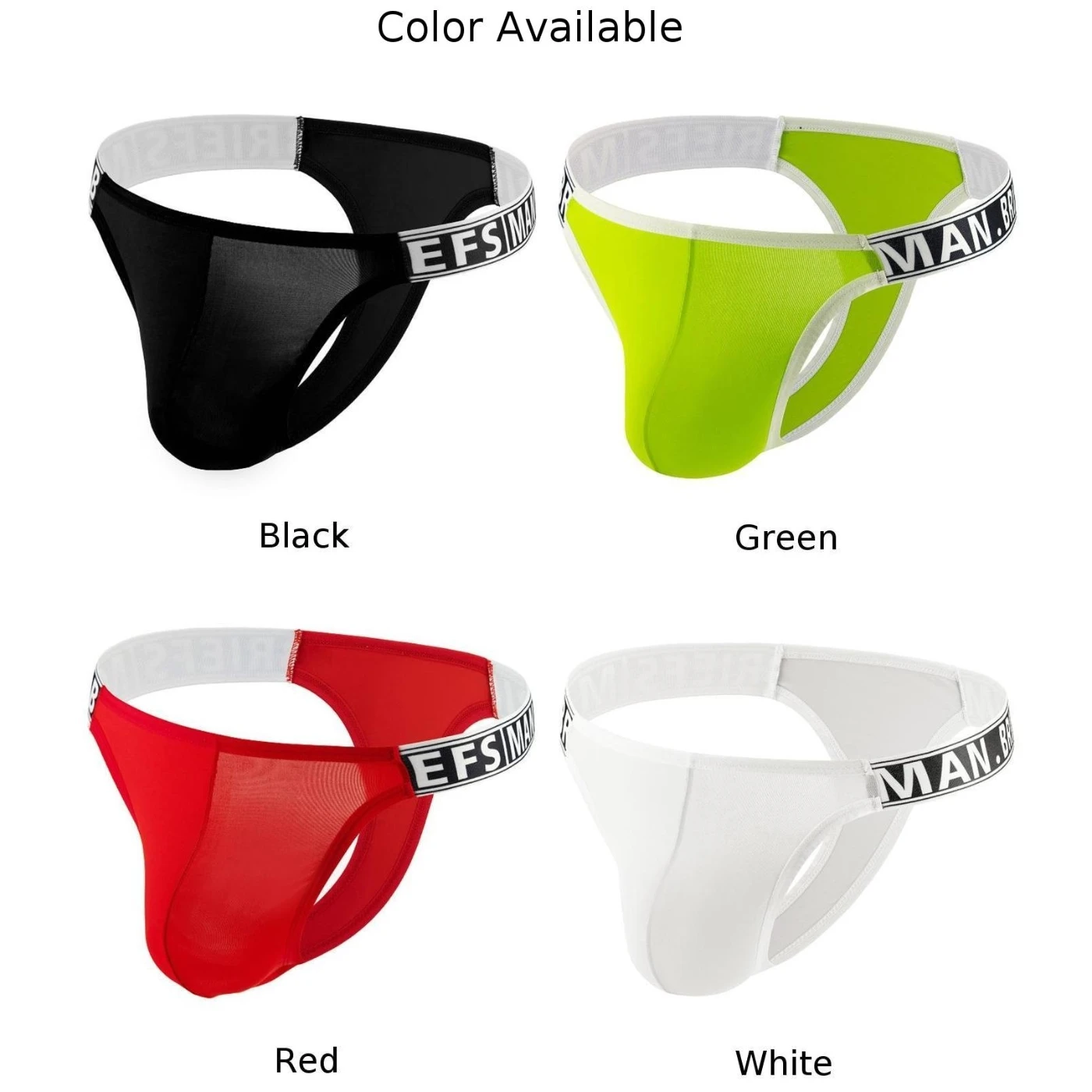 Sexy T-Back Thong Men Bikini Briefs Elastic G-String Underwear Shorts Panties Enhance Peni Pouch Underpants Hollow Breathable image 6