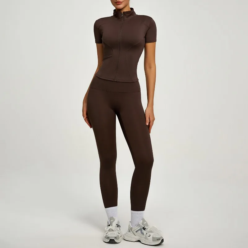 2026 Spring and Summer New Casual Women's Clothing High Waist Hip Lift Yoga Fitness Two-piece Set