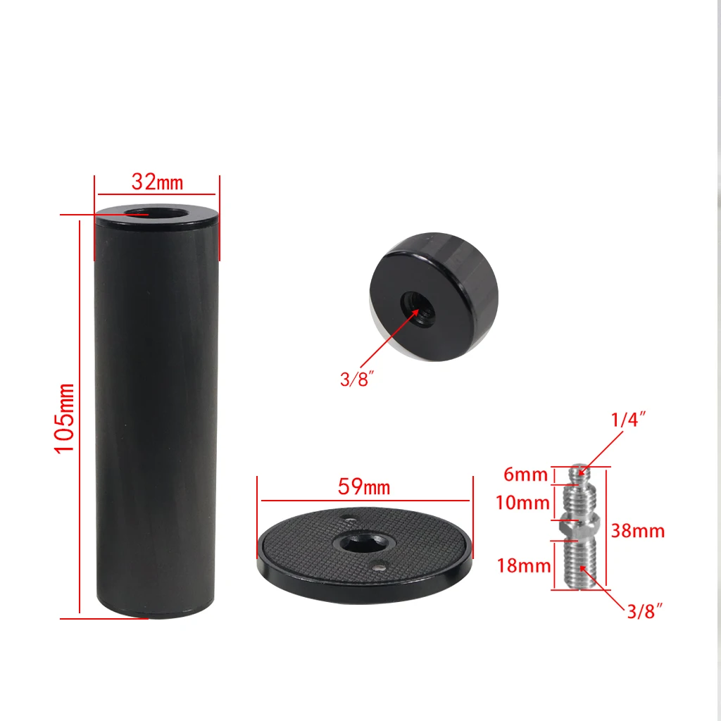 Mid-Axis Carbon Fiber Einbeinstativ Pole Zubehör Stativ Center Shaft Verlängerung Stange 3/8 zoll Loch SLR Kamera Stabilisator Griff grip – Detail 4
