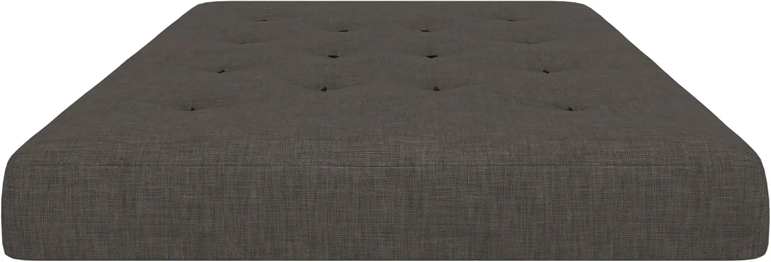 Colchão Futon Trule com mola de bolso de 8 polegadas, linho de poliéster, completo, cinza cinza
