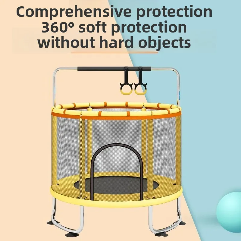 Portable Bounce Bed with Protective Net Indoor for Kids Home Fitness Equipment Body Building Sports Training Trampolines