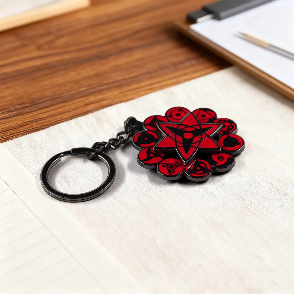 Mangekyou Sharingan Alle Formen Drehbarer Anime-Schlüsselanhänger Taschen- und Schlüsselzubehör Fangeschenk – Detail 7