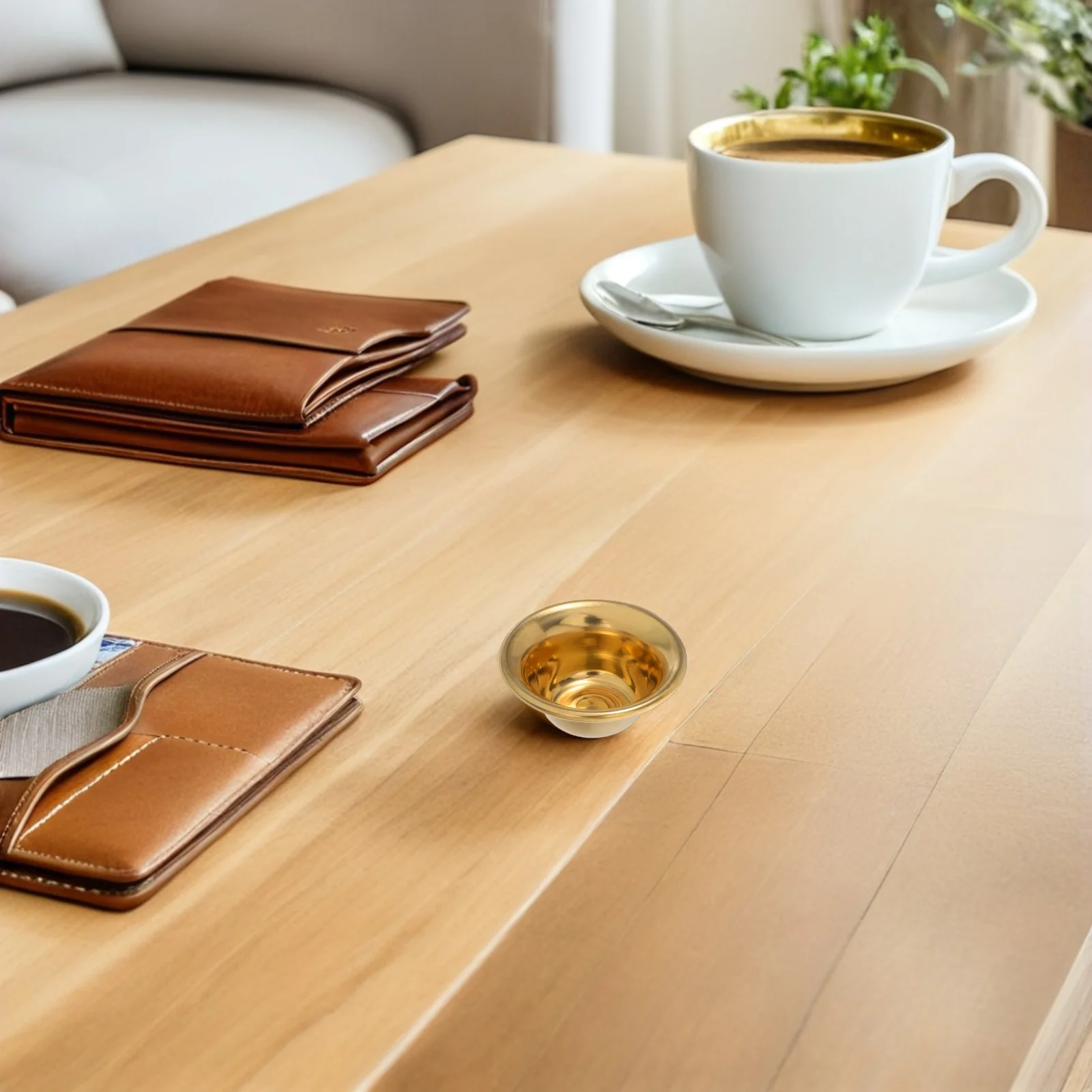 

7Pcs Golden Brass Tibetan Offering Bowl High-Grade Tabletop Religious Water Supply Cup for Temple Zen Room