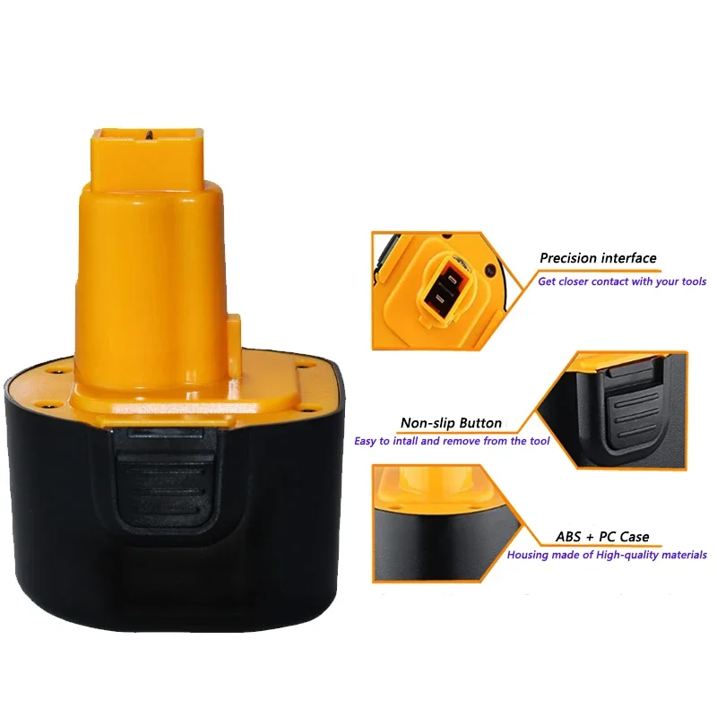 

NEW 9.6V 6800mAh Tool Battery for Dewalt DE9074 DC9071 DE9037 DE9071 DE9075 DW9071 DW9072 DW9074 DC727 DC756 DC980 DC981 DW0