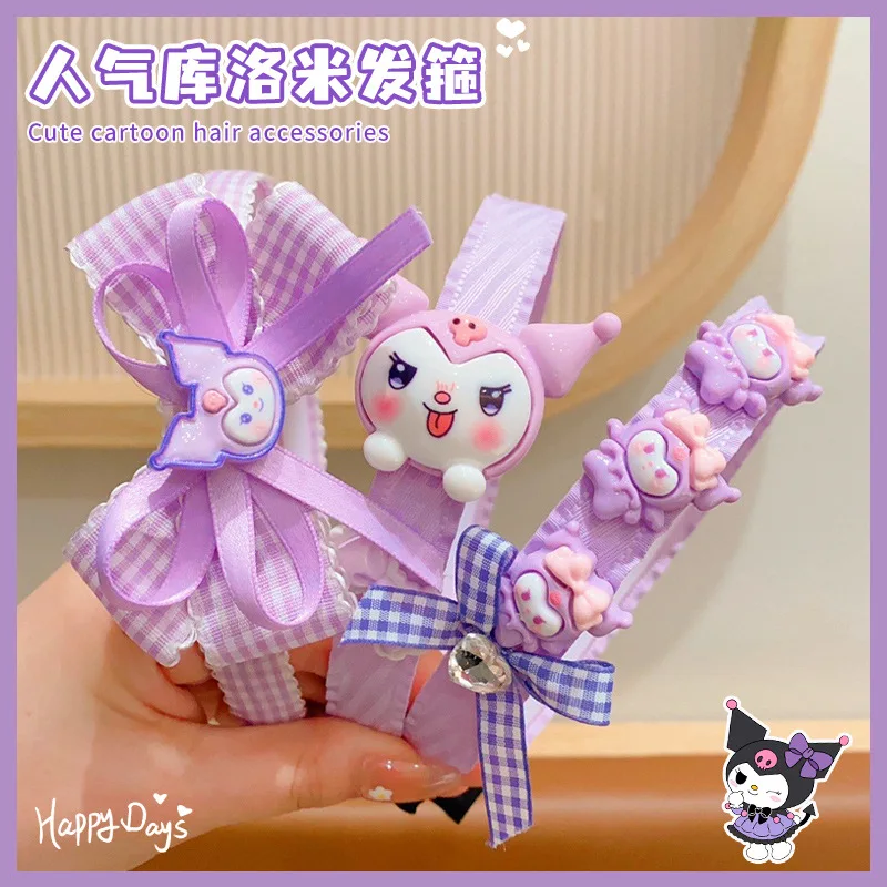 

New Sanrio Kuromi Hairband Cartoon Little Girl Headwear Girls' Non-Slip Hair Tie Hairband Girls' Gift