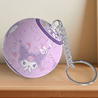 Kuromi Key Chain Cute Originality Cartoon 3D Stereoscopic Sphere Jigsaw Puzzle Key Chain Fashion Delicate Personality Pendant