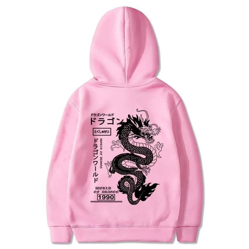 Chinese Dragon Men\'s Hoodies Women Pullover Spring Autumn Casual Japanese Anime Sweatshirts Hoodies Oversize Sweatshirt