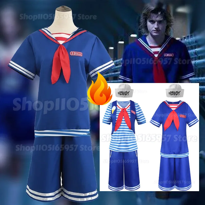 

2026 Halloween Robin Steve Harrington Cosplay Costume Adult Shirt Pants Hat Vest Suits Carnival Party Cosplay Costume