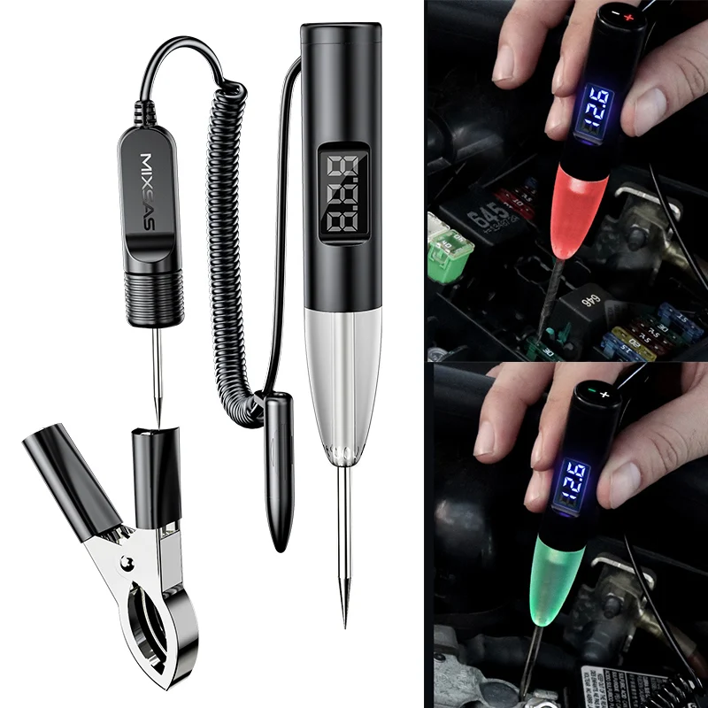 Electric Car Inspection Tools Electrical Circuit Tester Pen 12/24 LED Digital Display Power Probe Automobile Diagnostic Tools