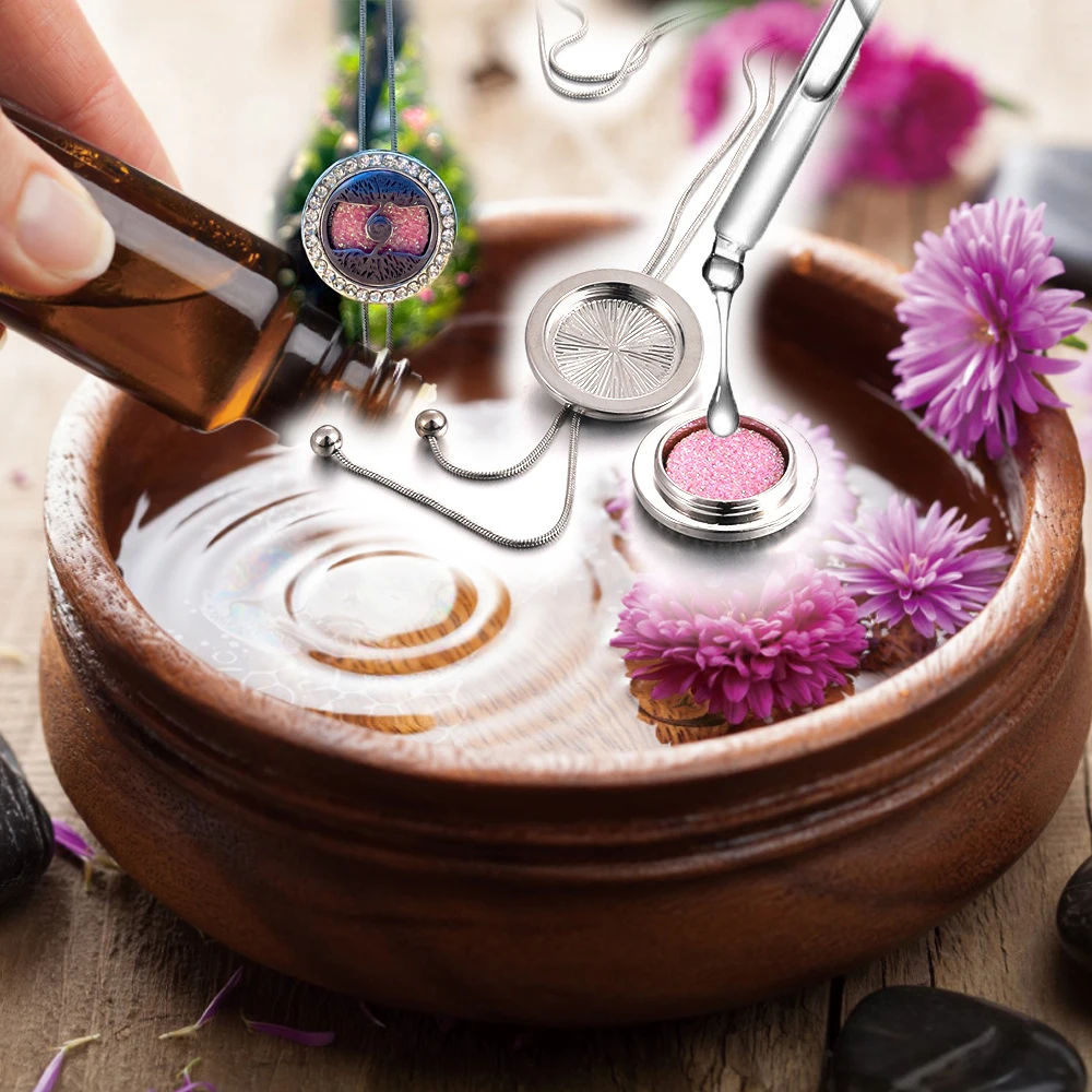 New Aromatherapy Necklace Diffuser Pendant Open Locket Tassel Necklaces Crystal Aroma Perfume Essential Oils Necklace For Women