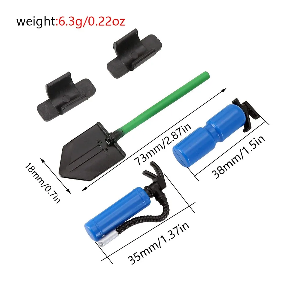 Simulación de extintor de incendios y pala militar para coche trepador teledirigido 1/10, TRX4, TRX6, SCX10, D90, 90046, herramientas, accesorios de decoración