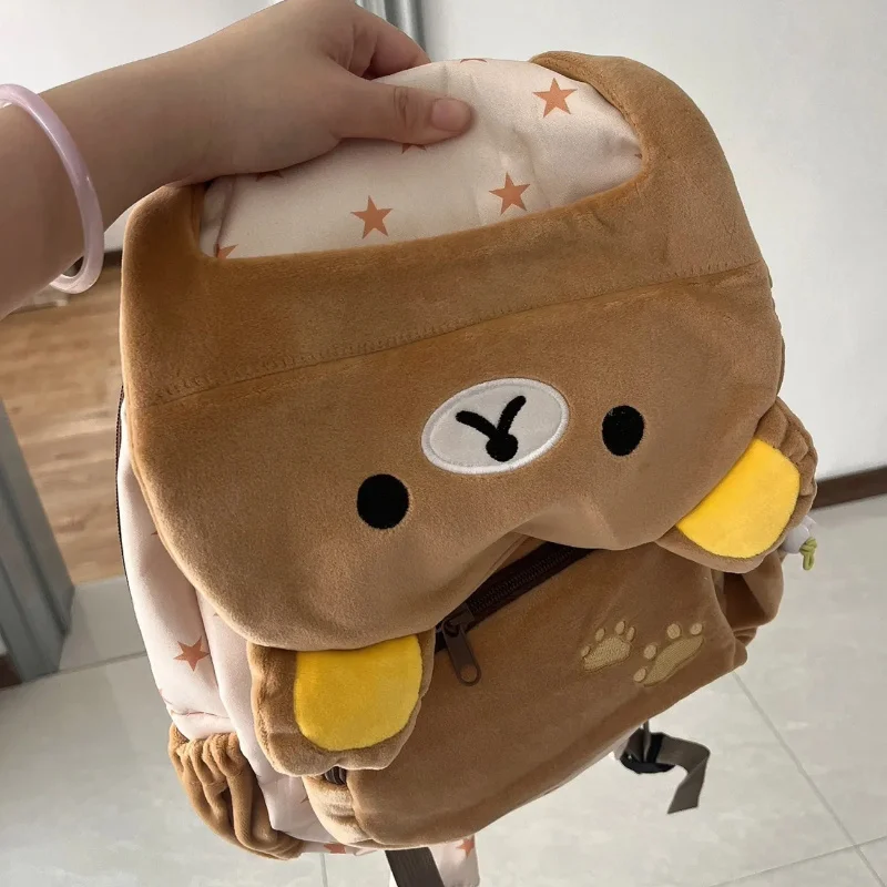 Kawaii Japanse San-X Rilakkuma Pluche Flip Rugzak Cartoon Grote Capaciteit Beer Meisje Jk Lolita Leuke Schooltas Opbergtas gift