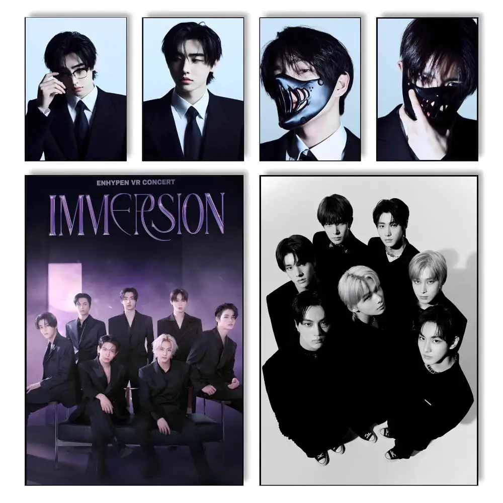K-KPOP E-ENHYPEN Poster Hochauflösende Poster, Wandkunst für Wohnzimmer und Heimdekoration. Modernes Haus