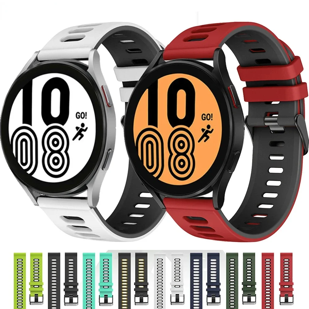 

20mm/22mm Band for Samsung Galaxy Watch 4/Classic/46mm/42mm/active 2/Gear s3/S2 silicone bracelet Huawei GT/2/GT2/3 Pro strap