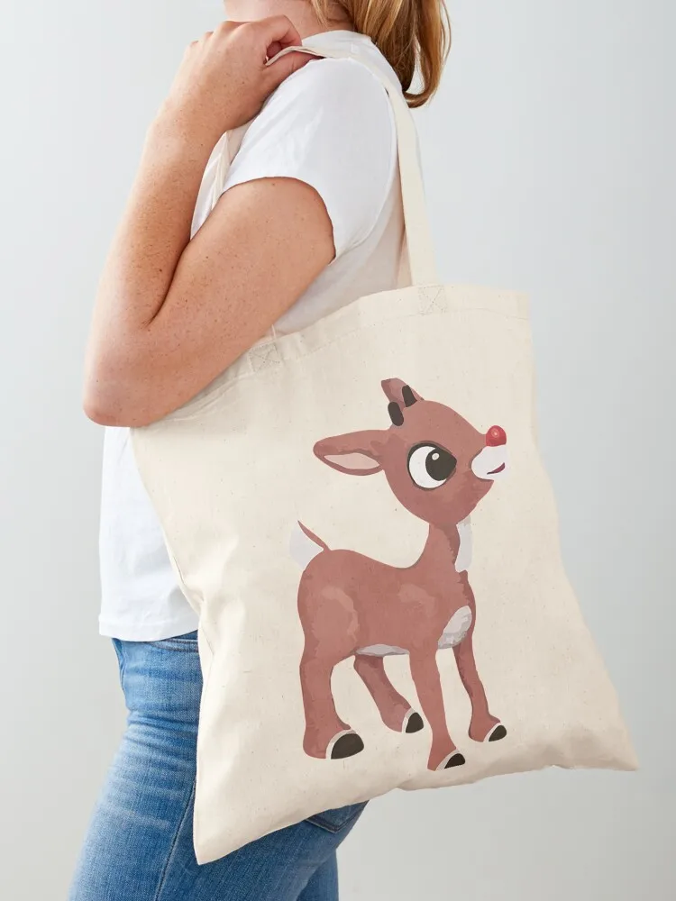 Classic Rudolph The Red Nosed Reindeer T-ShirtClassic Rudolph Tote Bag woman shopping bag Gift bags Canvas shoulder bag