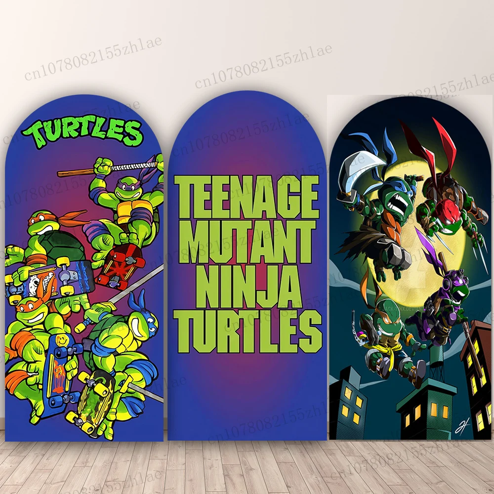 

Teenage Mutant Ninja Turtles Birthday Party Photo Backdrop Baby Shower Banner Arch Photo Background Cartoon Photography Backdrop