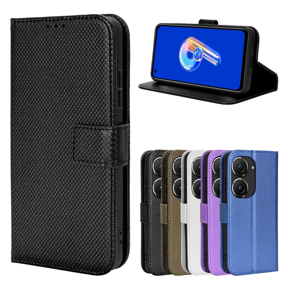 Capa de couro para proteção do asus zenfone 10, capa com suporte para asus zenfone 10, carteira com suporte para cartão, coque para telefone