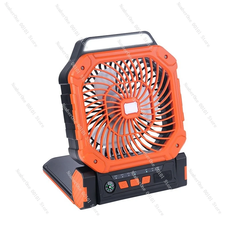 Outdoor camping solar charging fan: USB can hang mini portable LED light