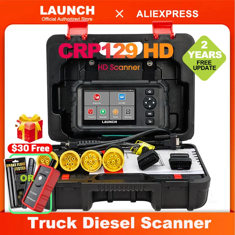 LAUNCH CRP129 HD Truck Bus Diesel Scanner ,Full System Diesel Scan Tool with 7 Reset DPF Regen Tool for Commercial Vehicles