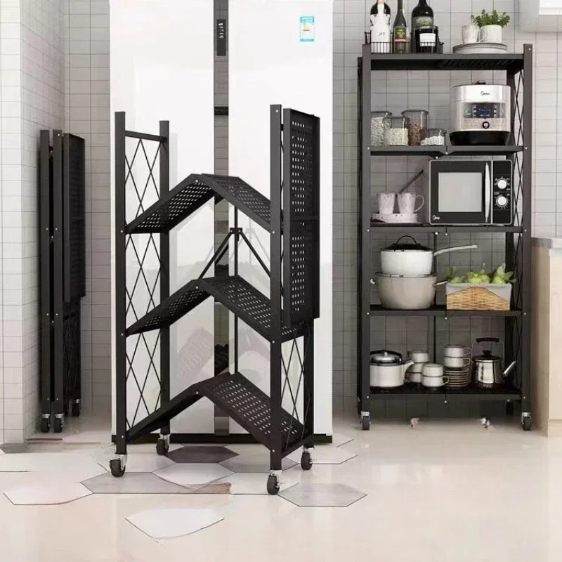 Imagem -05 - Leve e Conveniente Kitchen Cabinet Storage Rack Prateleiras de Partição Dobráveis Prateleiras de Armazenamento Móveis Prateleiras Dobráveis para Sala de Estar