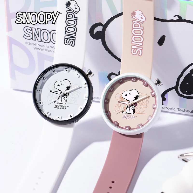 Jam tangan kartun anak perempuan Snoopy nyala