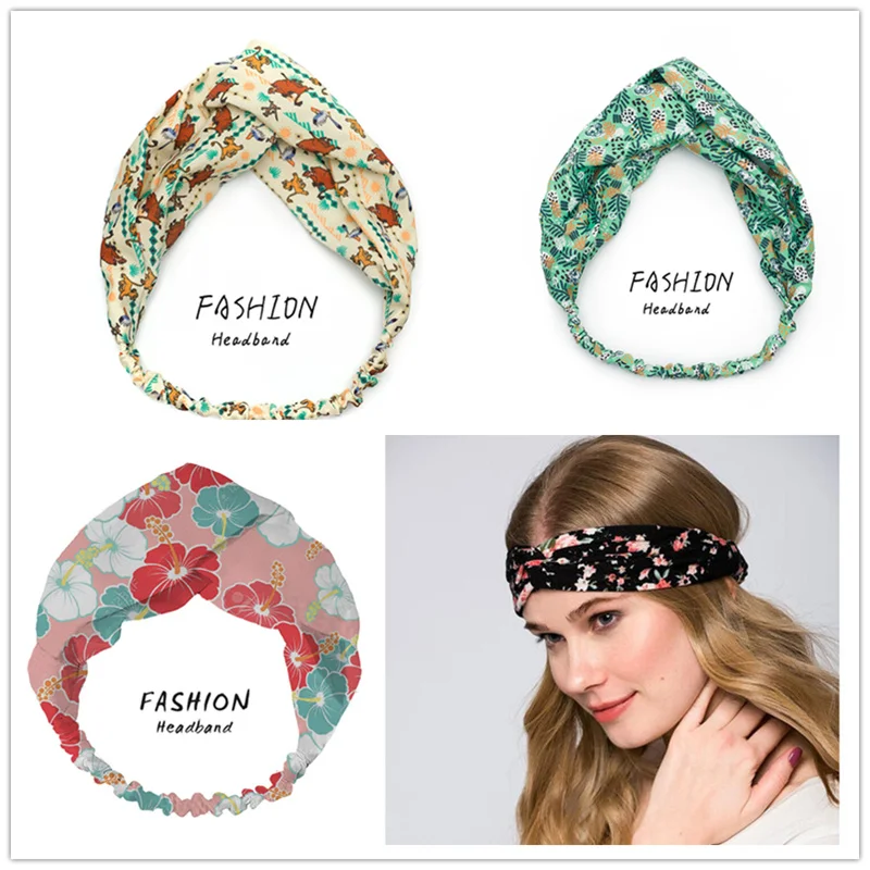 Fashion Women Vintage Bandanas HairBands Turban Headwear Head Wrap Women Hair Accessories for Women girls Hair Bands ladies Hoop