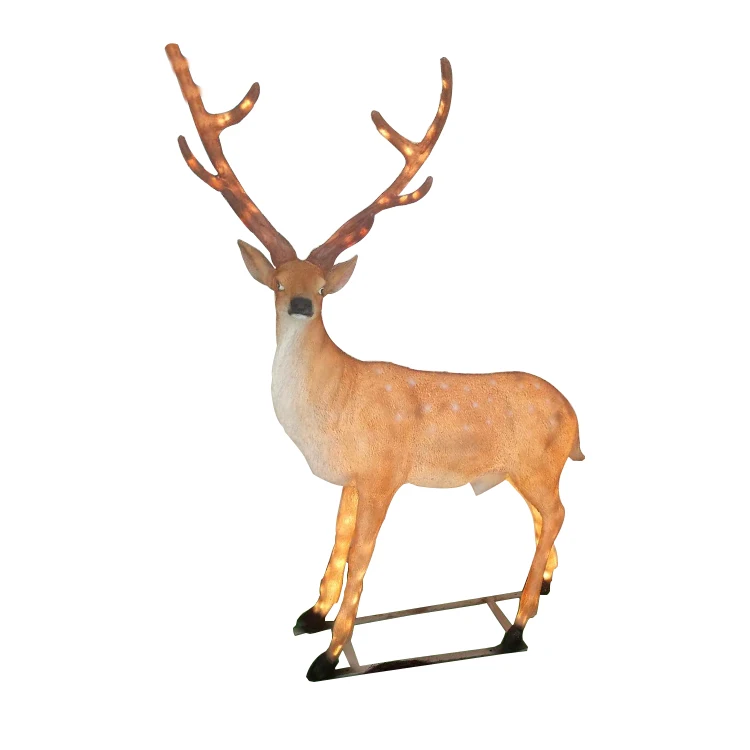 Decorative deer statue christmas party garden statues outdoor decoration custom life size fiberglass resin