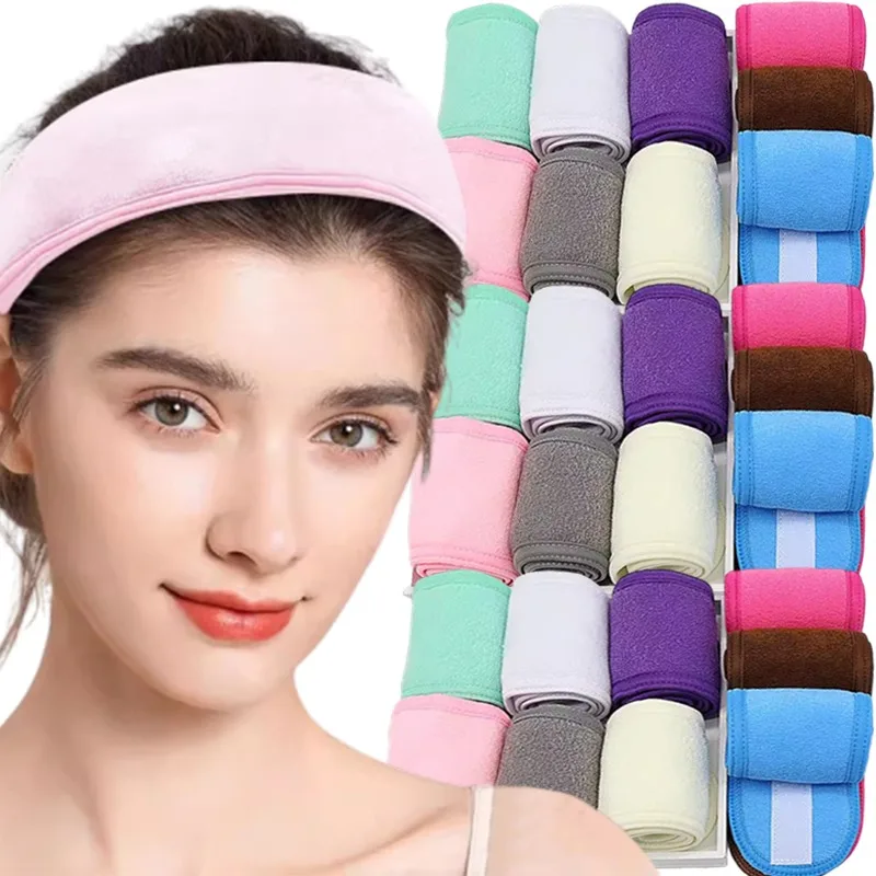 

Women Head Band Adjustable SPA Facial Yoga Headband Bath Makeup Hair Band for Face Washing Soft Toweling Hair Make Up Accessorie