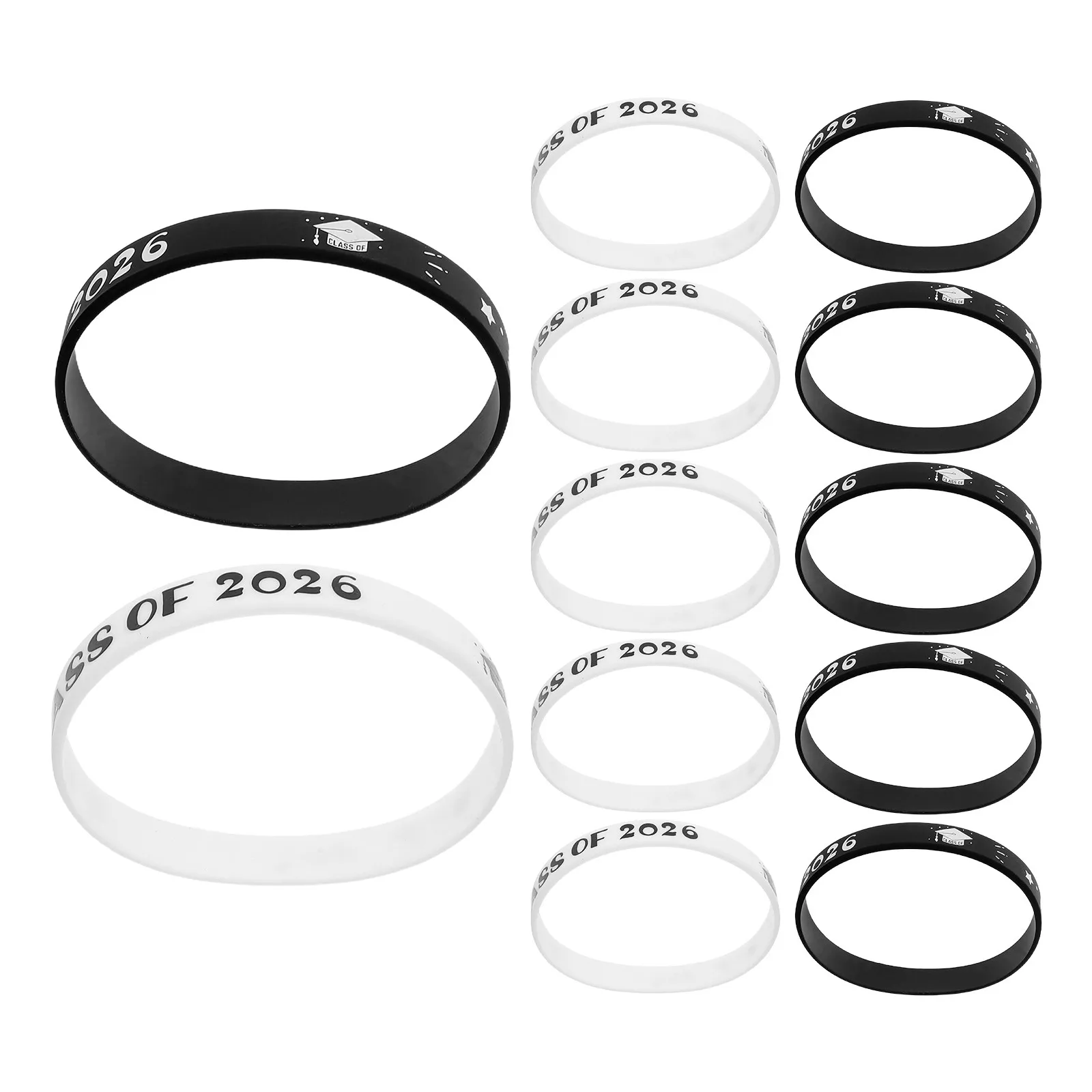 30Pcs Class of 2026 Graduation Silicone Wristbands Comfortable Lightweight Bracelets Party Favors High School Grad Souvenirs