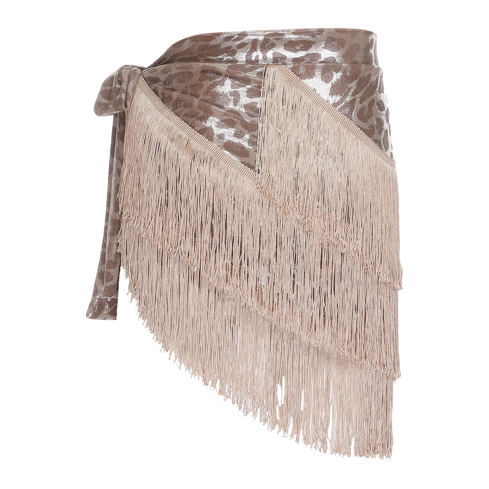 Damska chusta na biodra do tańca brzucha, łańcuszek na talię, warstwowa spódnica z frędzlami, jednolity kolor, sznurowana spódnica na talię, owijka na biodra do tańca cza-cza, salsy, tanga.