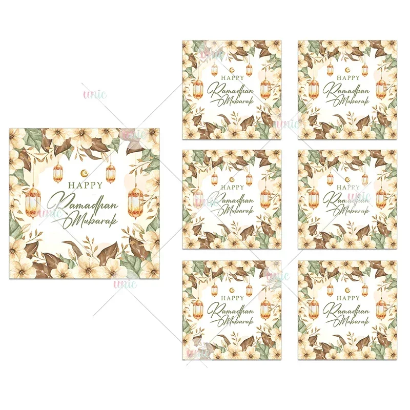 Ramadan Kareem Mubarak Stickers Labels Blessed Ramadan Eid Mubarak Muslim Eid al-Fitr Festival Holidays Greeting Card Decor