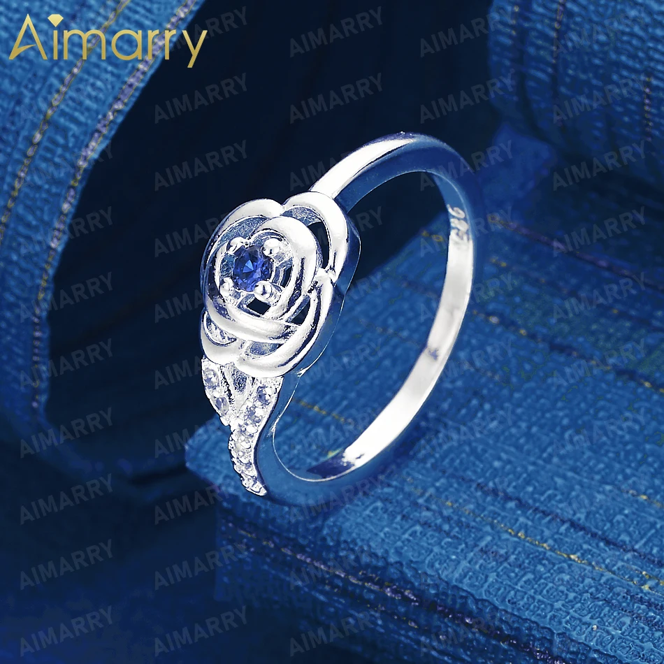 925 Sterling Silver 7-10# Three-dimensional Rose Shaped Ring Set with AAA Zircon High-quality and Fashion Jewelry for Women