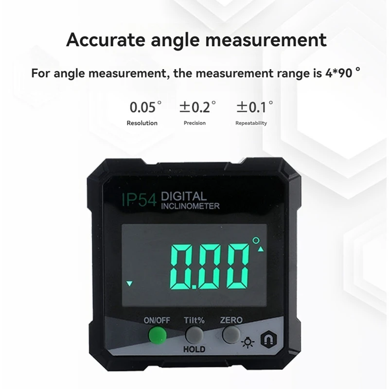 Digital Angle Gauge Magnetic Base Level Box Angle Finder Protractor Angle Measuring Instrument For Woodworking DLW30-GRD